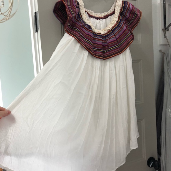 Off the shoulder multi and white dress - Picture 4 of 5